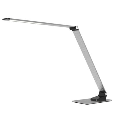 LED stolní lampička stmívatelná, 11W, změna chromatičnosti, broušený hliník, stříbrná